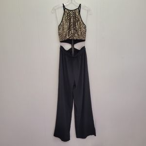 Love + Air Strap Sleeveless Sequin Top Twofer Jumpsuit